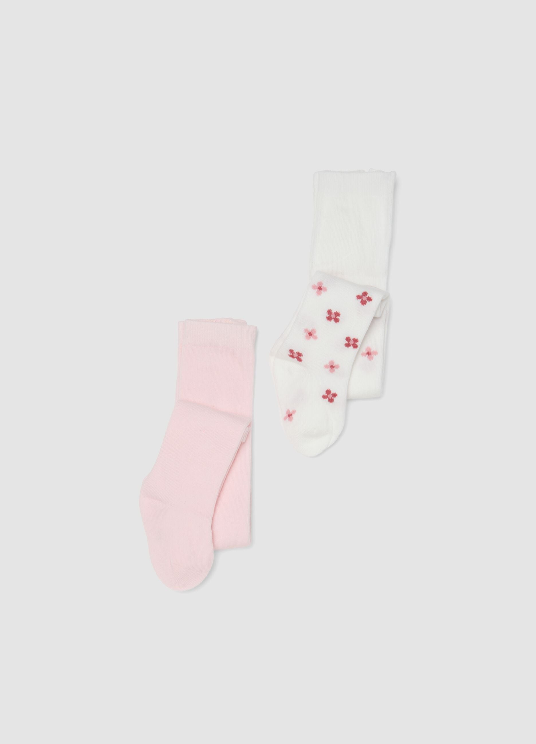 2-pack of pink organic stretch cotton tights
