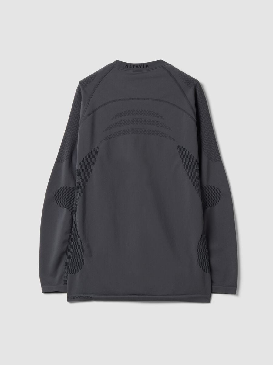 Grey thermal T-shirt in 2-way stretch fabric ALTAVIA RUNNING_1
