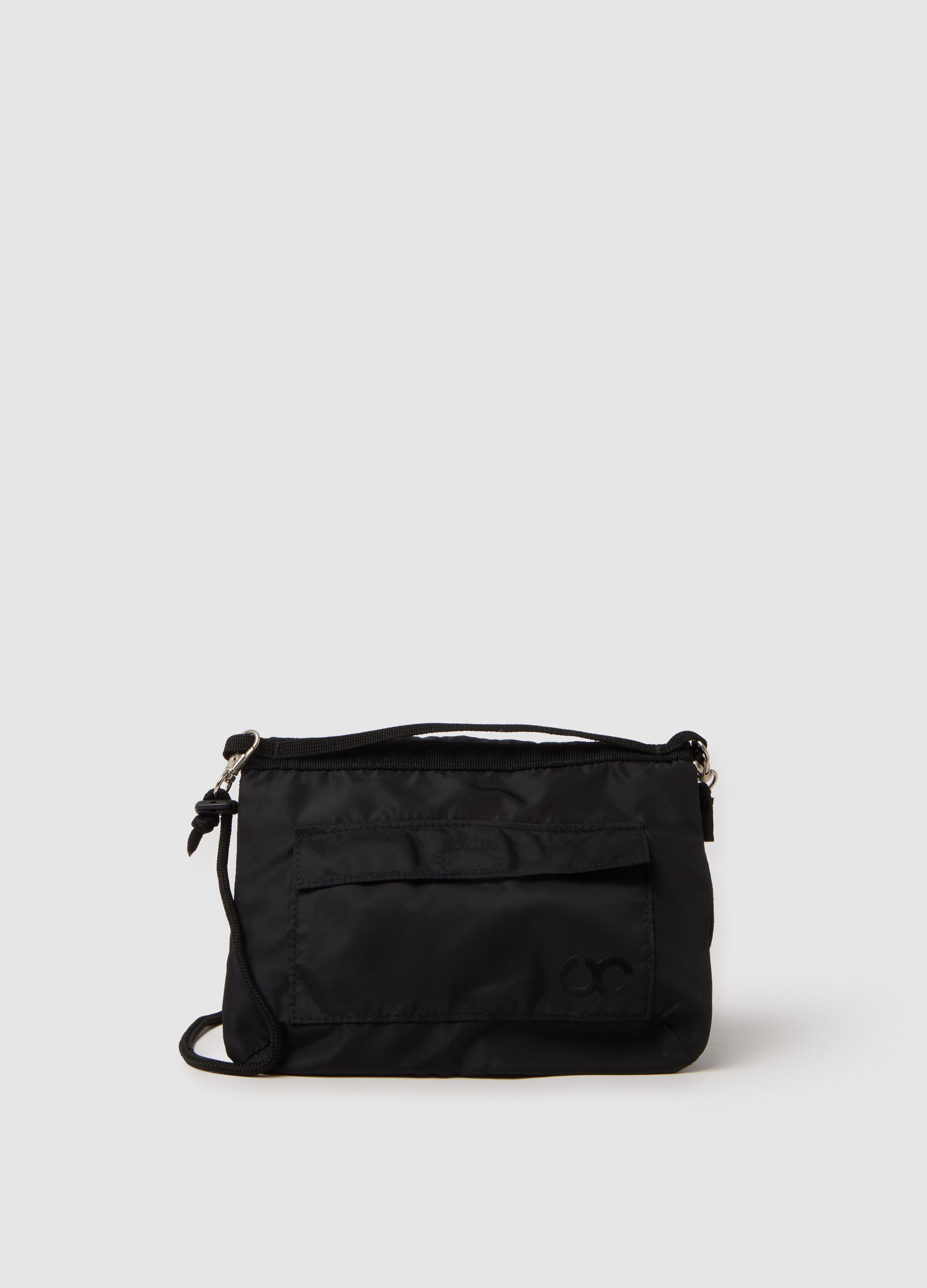 Men's Black Crossbody Bag with Multiple Pockets