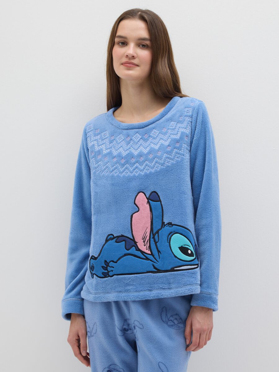 Regular fit blue coral fleece pyjamas with Disney decoration_1