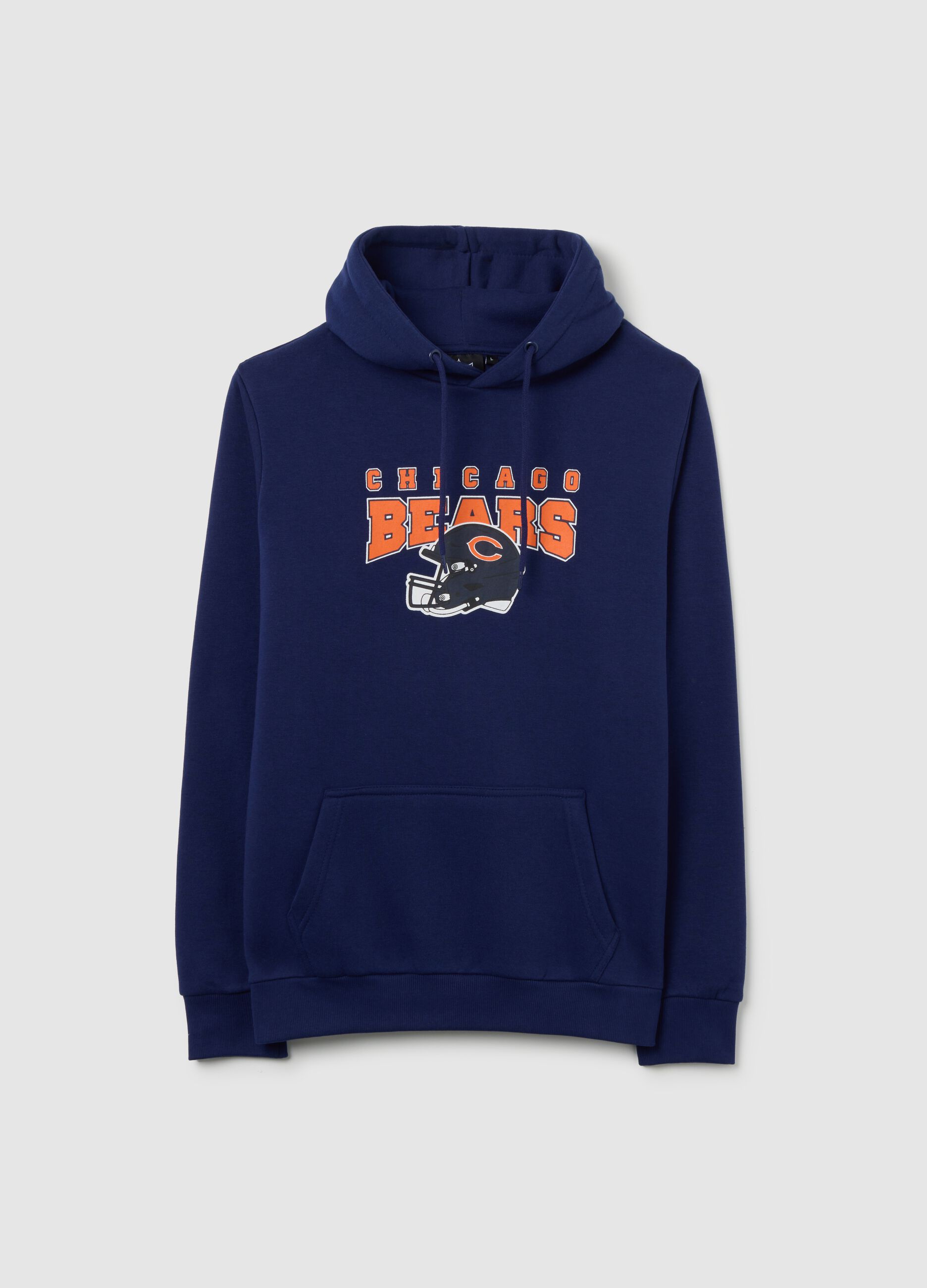 Felpa in misto cotone blu con logo Chicago Bears