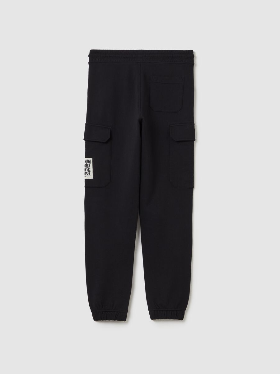 Cargo joggers in cotton with drawstring_1