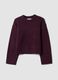 Purple stretch wool crew-neck jumper with oversized fit_0