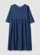 Blue pure cotton midi dress_4