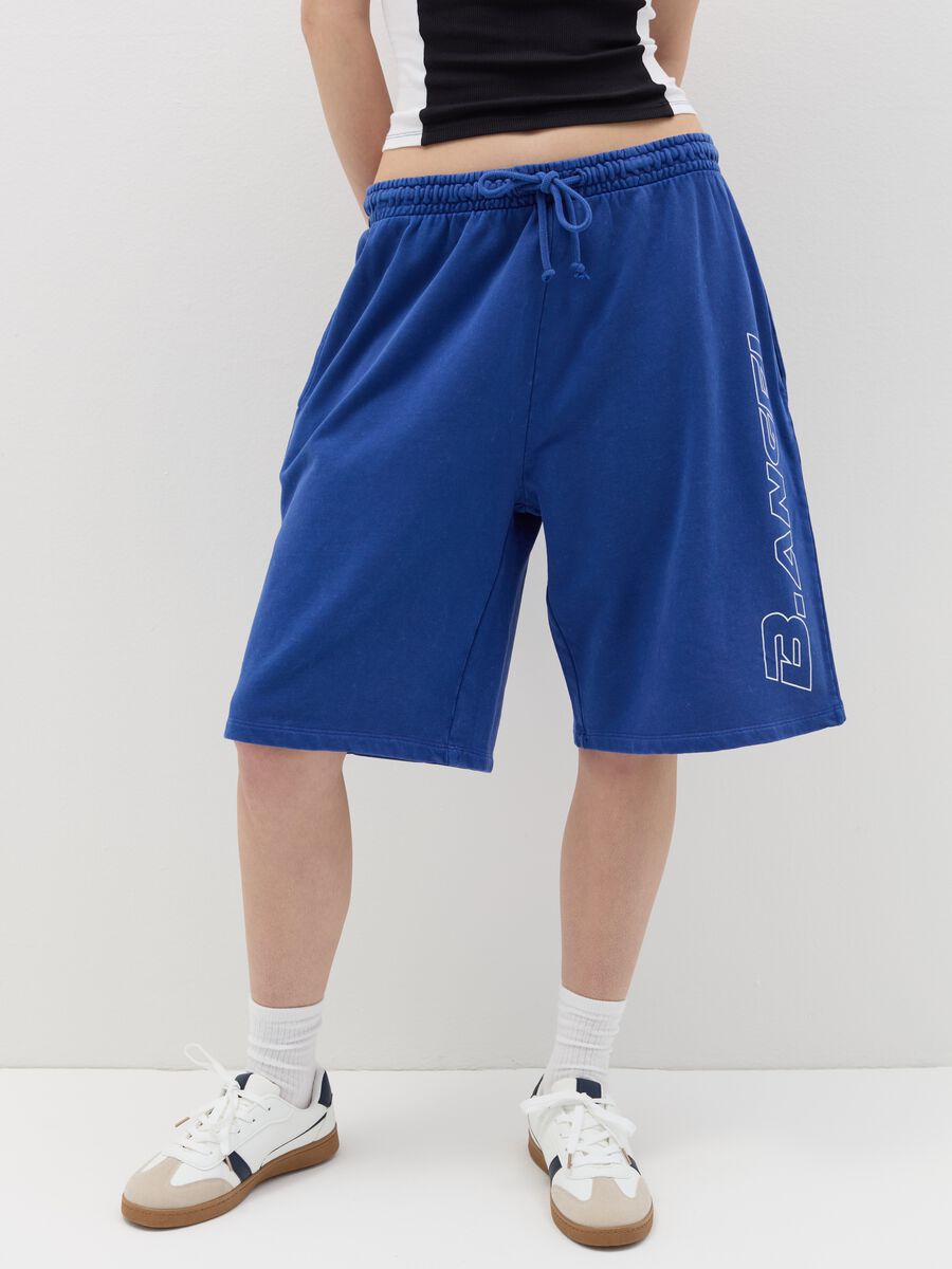 B.ANGEL X THE SEA BEYOND Bermuda joggers in fleece with print_1