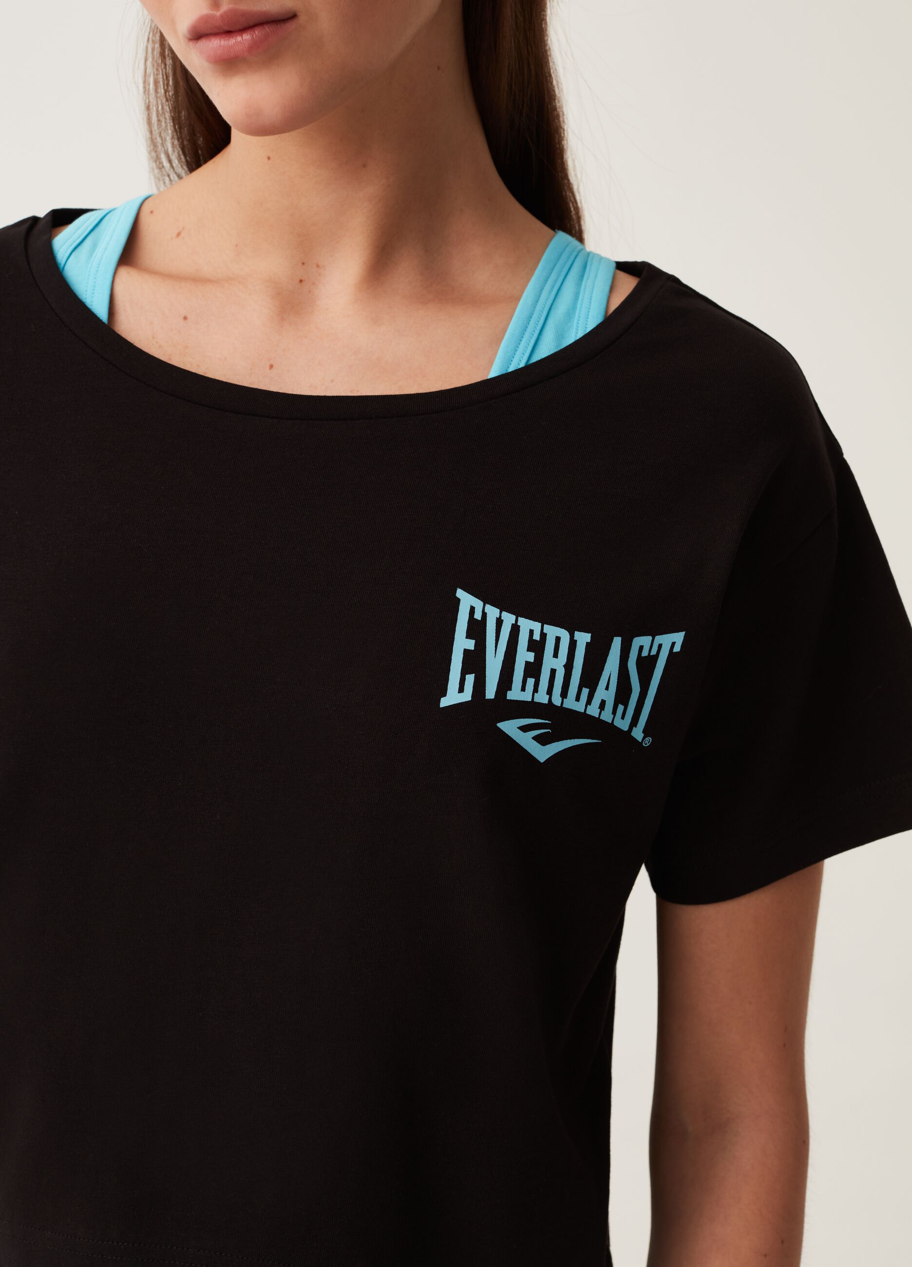 T-shirt in cotone stretch stampa Everlast
