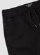 Jogger denim nero in cotone elasticizzato con vita elastica per ragazzo_4