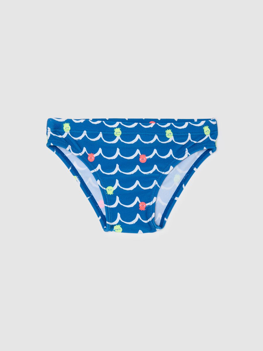 Boys’ swim briefs in blue stretch fabric_0