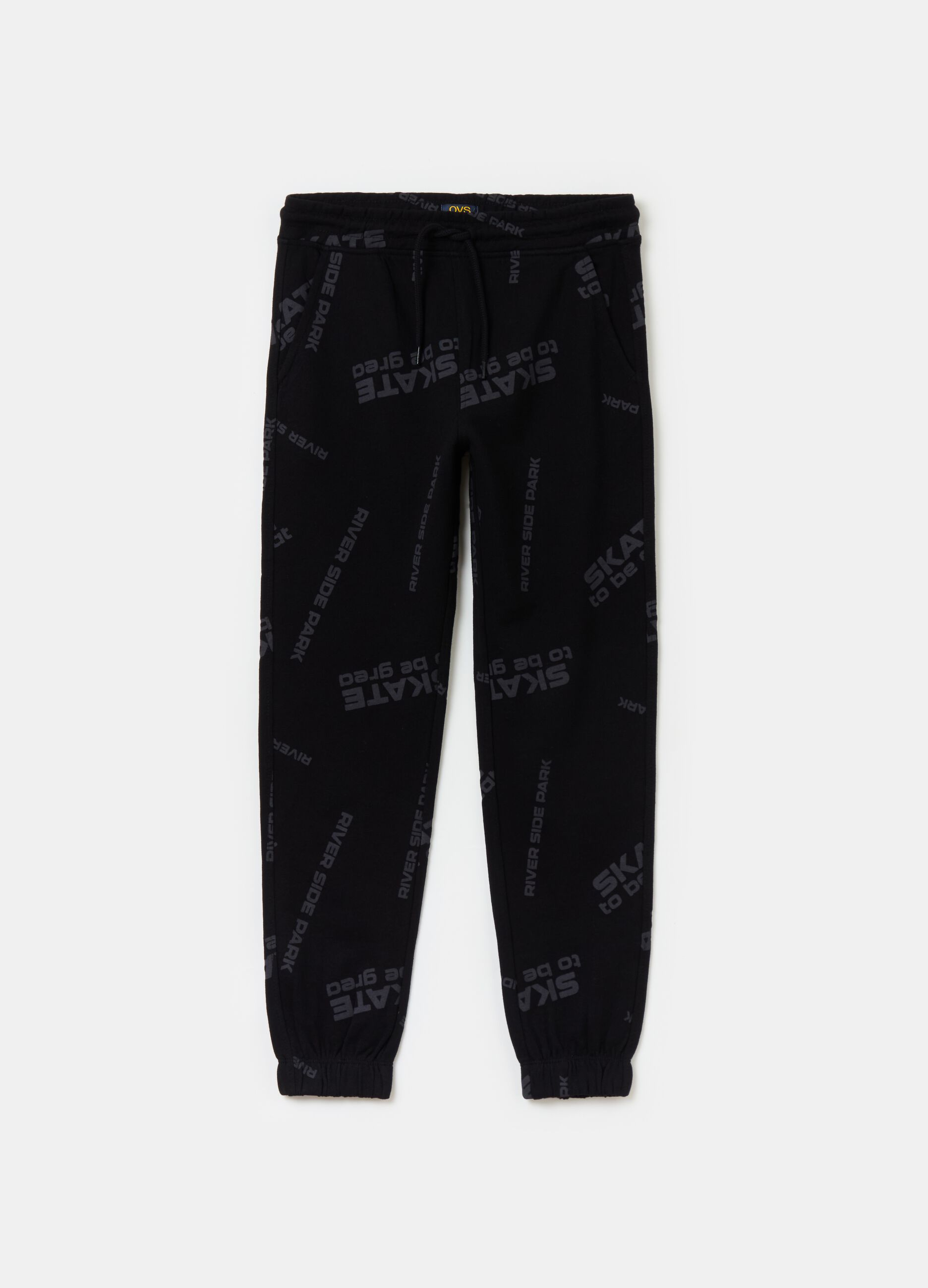 Joggers in felpa con coulisse e stampa