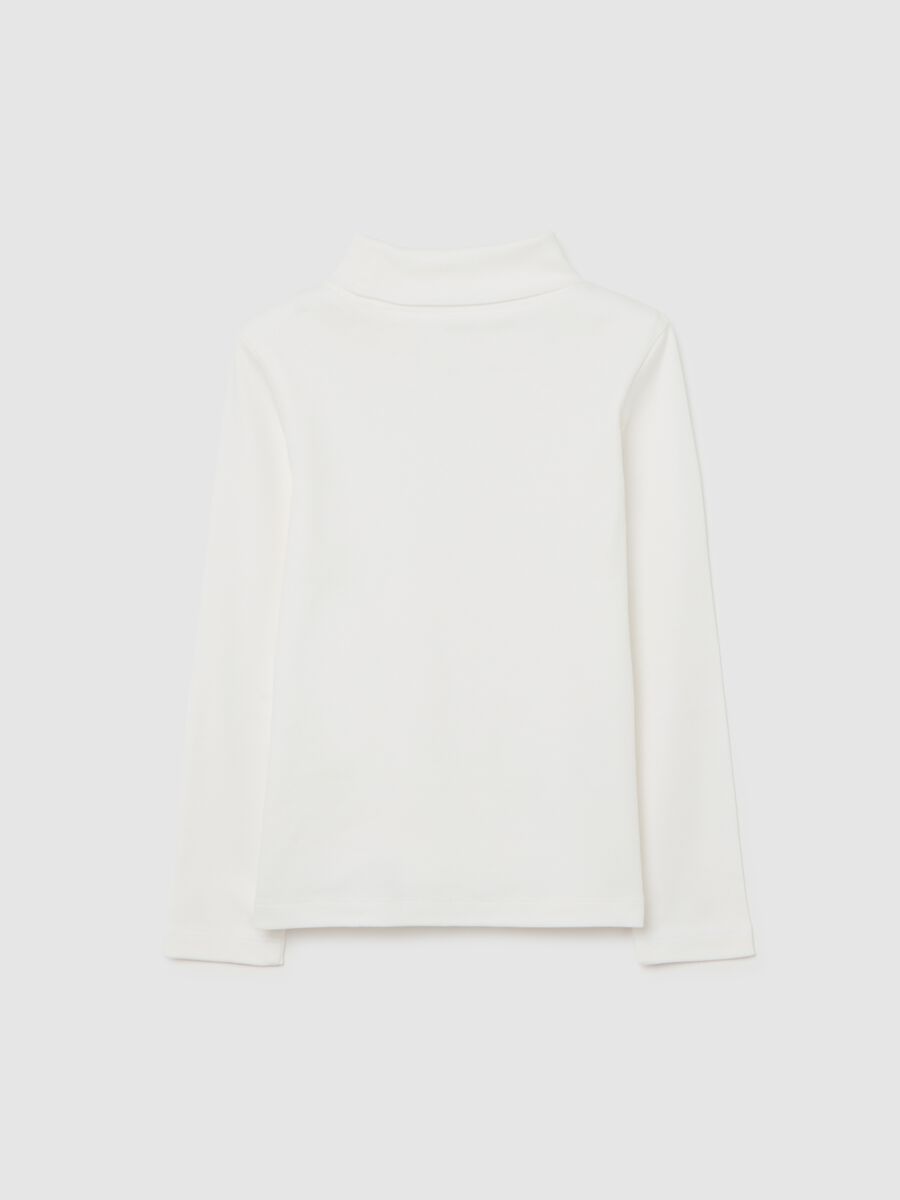 Girls' white pure cotton long sleeve top regular fit_1