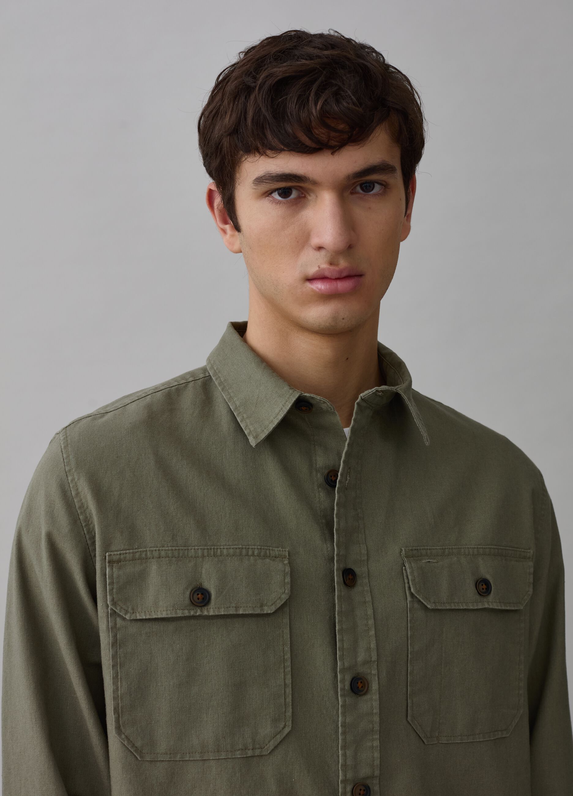 Linen and cotton shacket