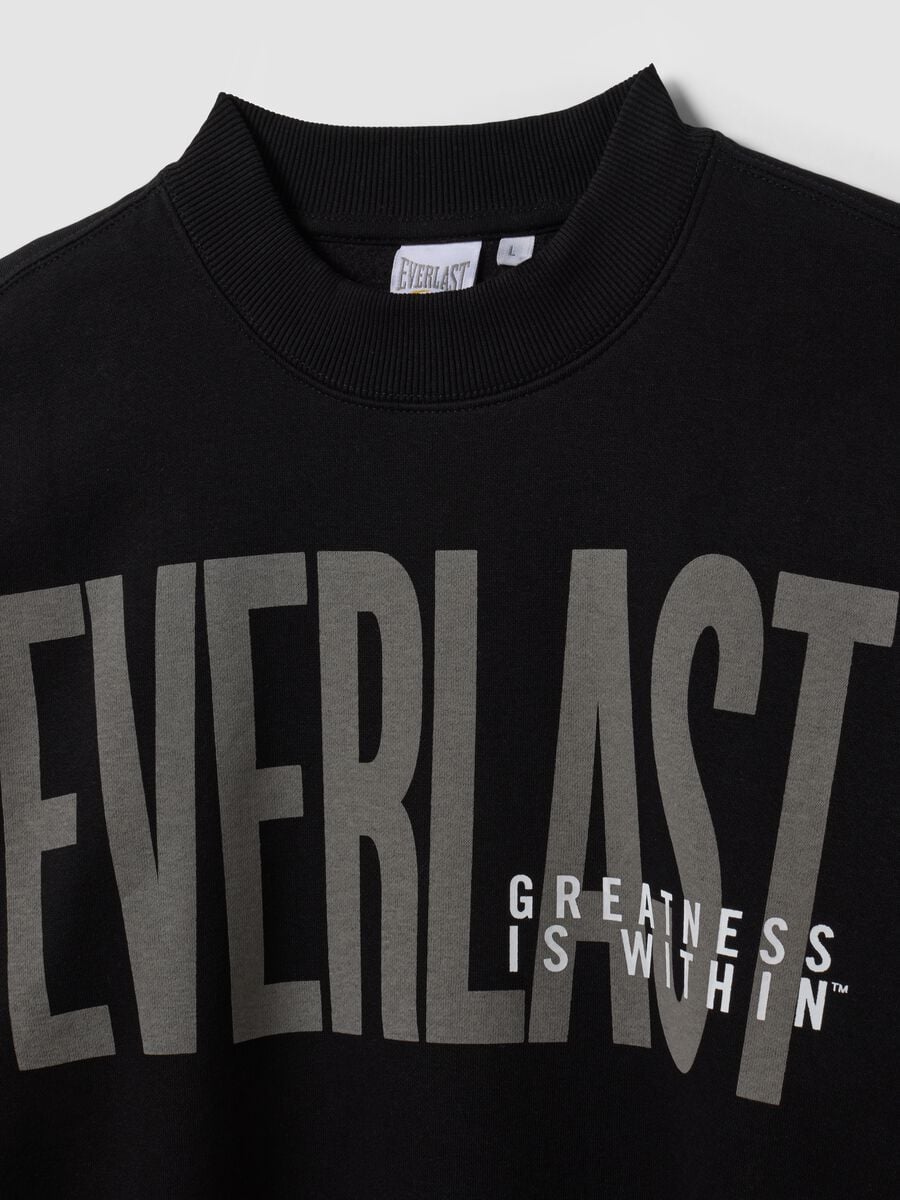 Black cotton-blend sweatshirt with front logo_5