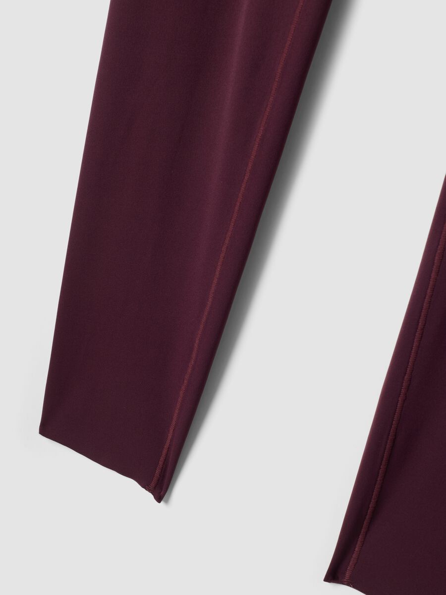 Leggings slim viola in tessuto elasticizzato a vita regular ALTAVIA STUDIO_8