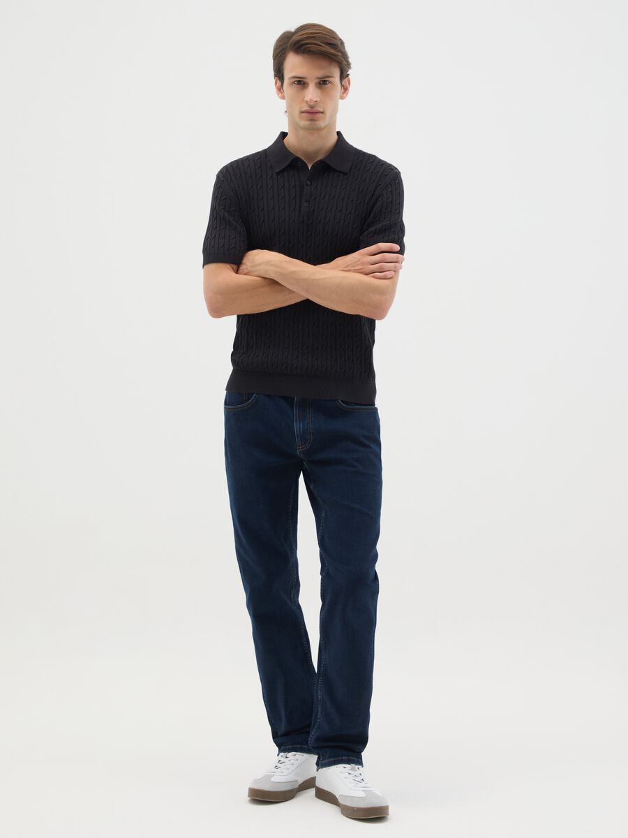 Men's blue denim regular fit jeans_0