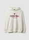White cotton-blend hoodie with Chicago Bulls print_0