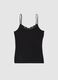 Slim fit black stretchy viscose camisole with lace_4
