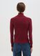 Red Ribbed Sweater with High Neck Regular Fit_2