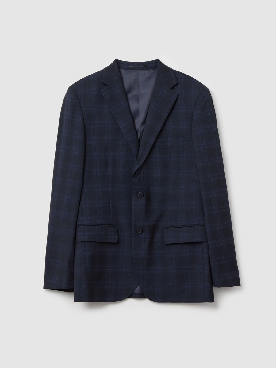 Single-breasted blazer with check pattern_4
