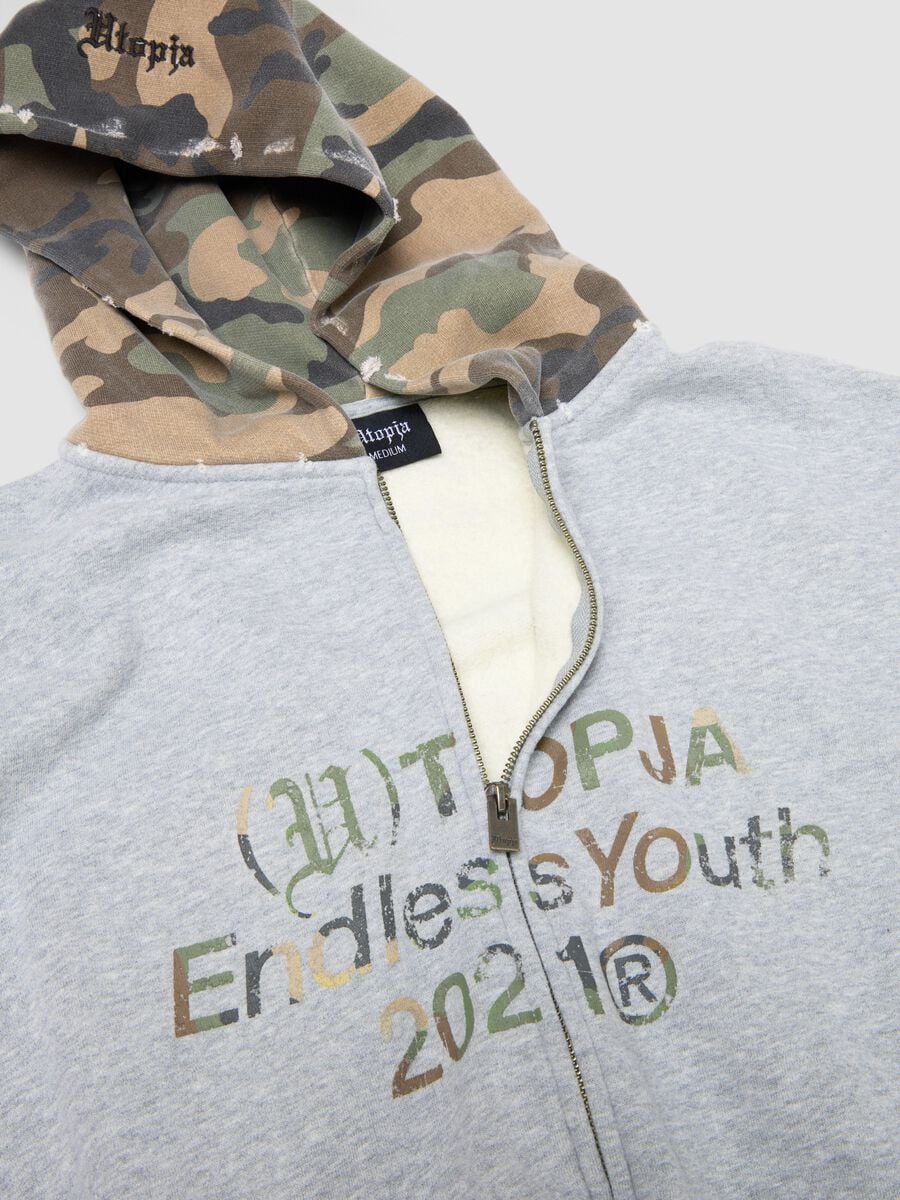 Full-zip Hoodie Sunfaded Grey & Camo_7