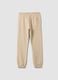 Beige pure cotton joggers with print for boys_4