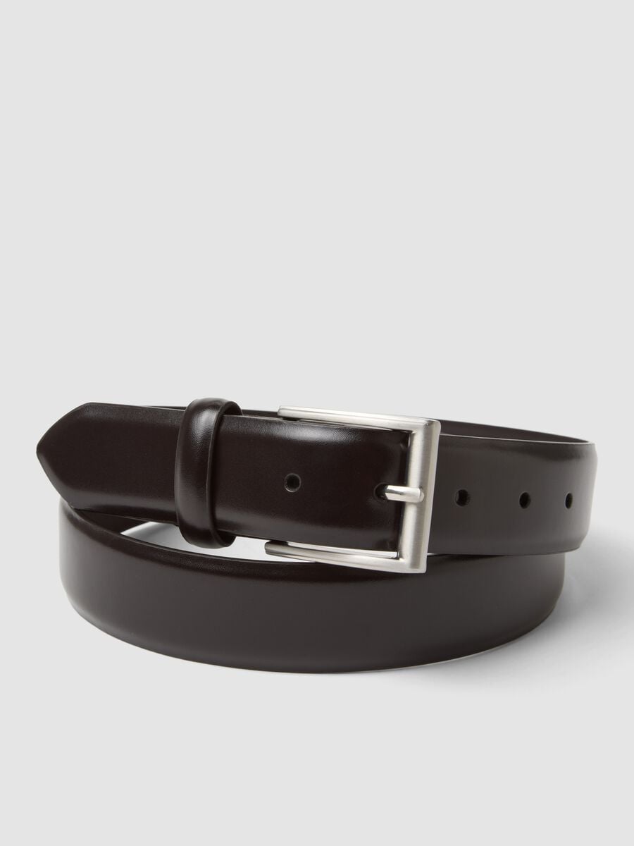 Cintura marrone in vera pelle con fibbia in metallo_2