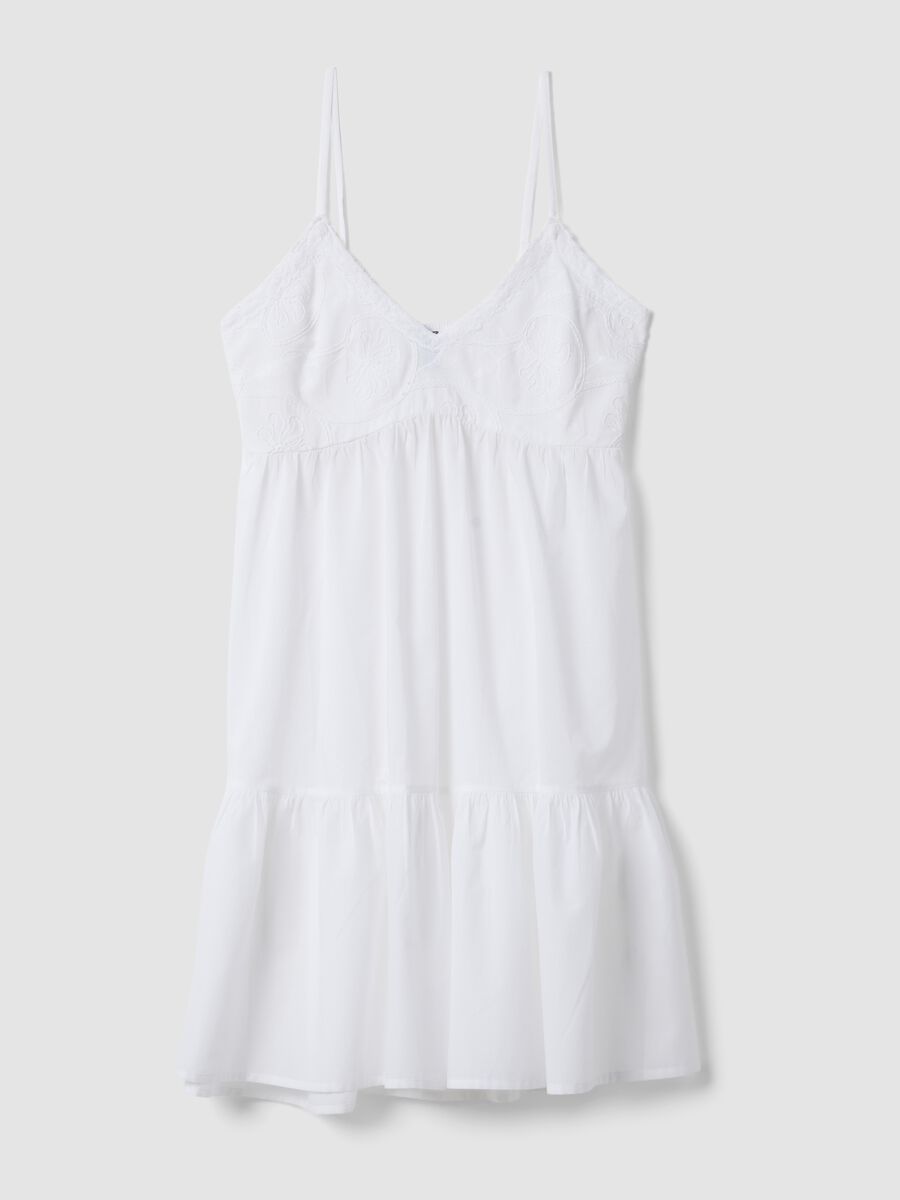 White organic cotton nightdress with straps_4