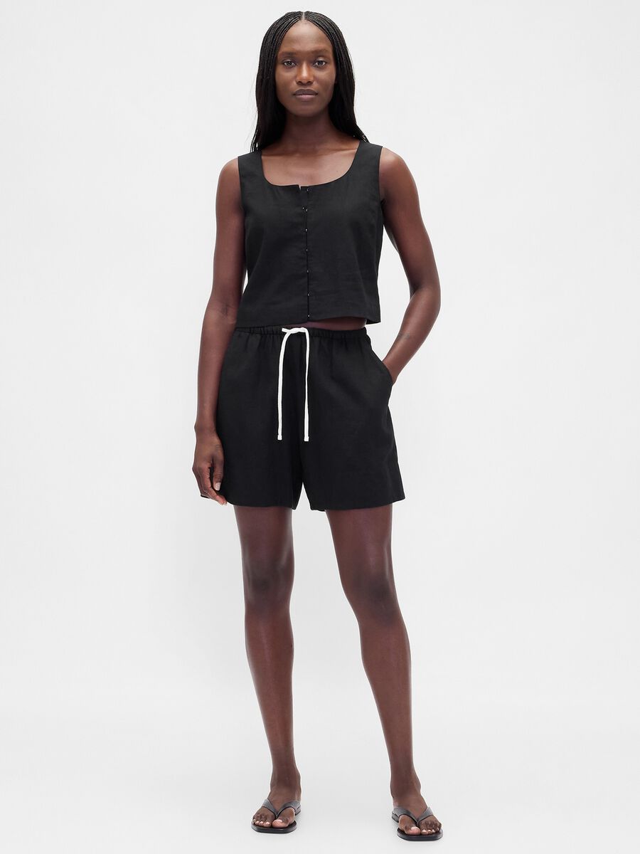 Linen-blend shorts_0