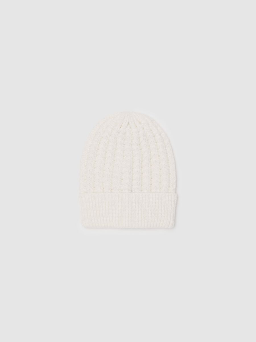 Ribbed hat with fold_0
