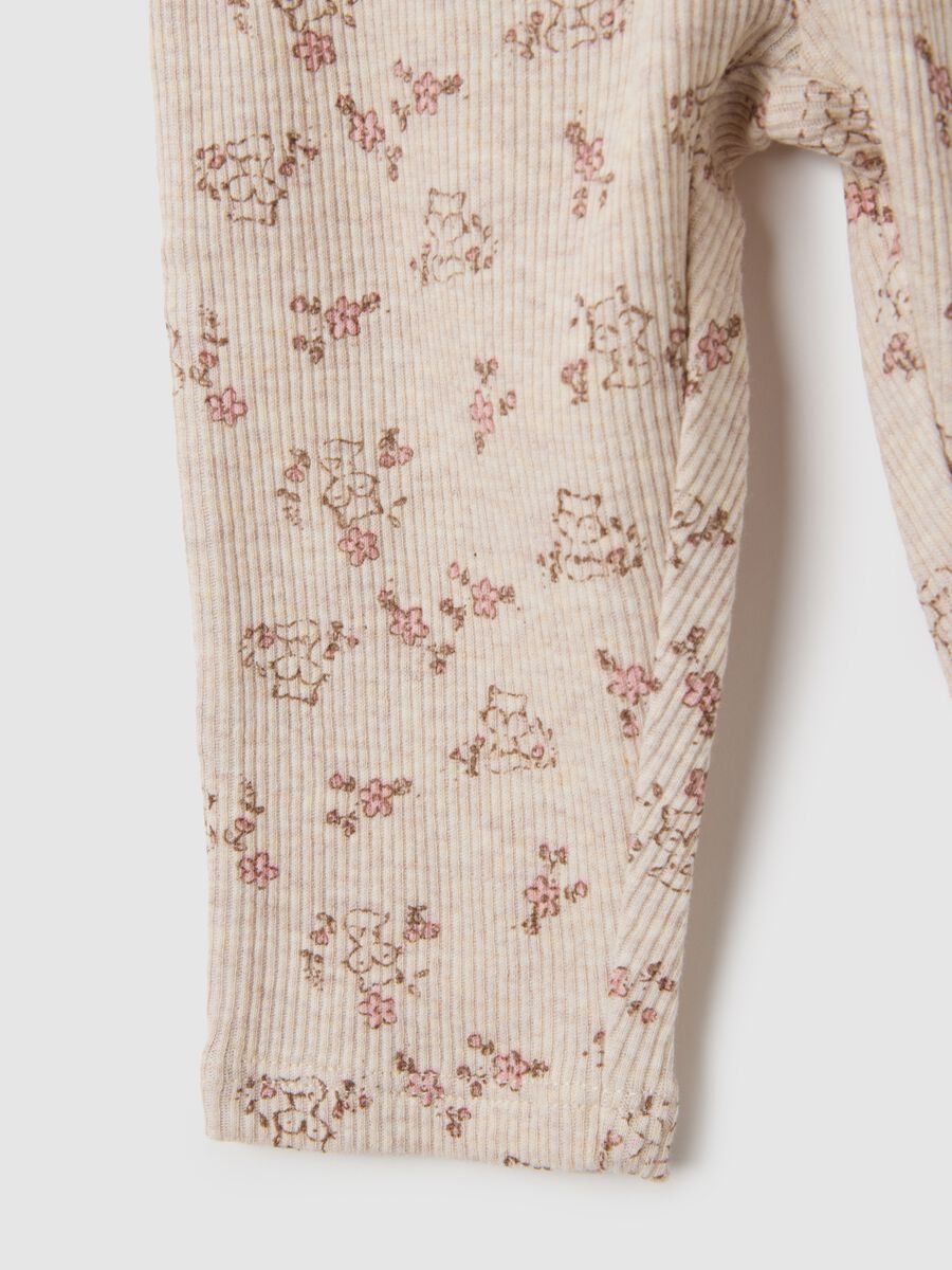 Leggings da neonata in puro cotone beige regular fit_3