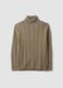 Beige wool-blend regular-fit roll-neck jumper_0