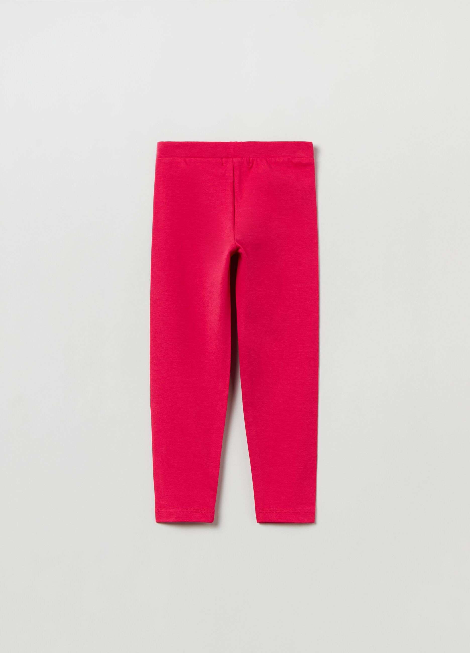 Leggings in cotone stretch con strass_1