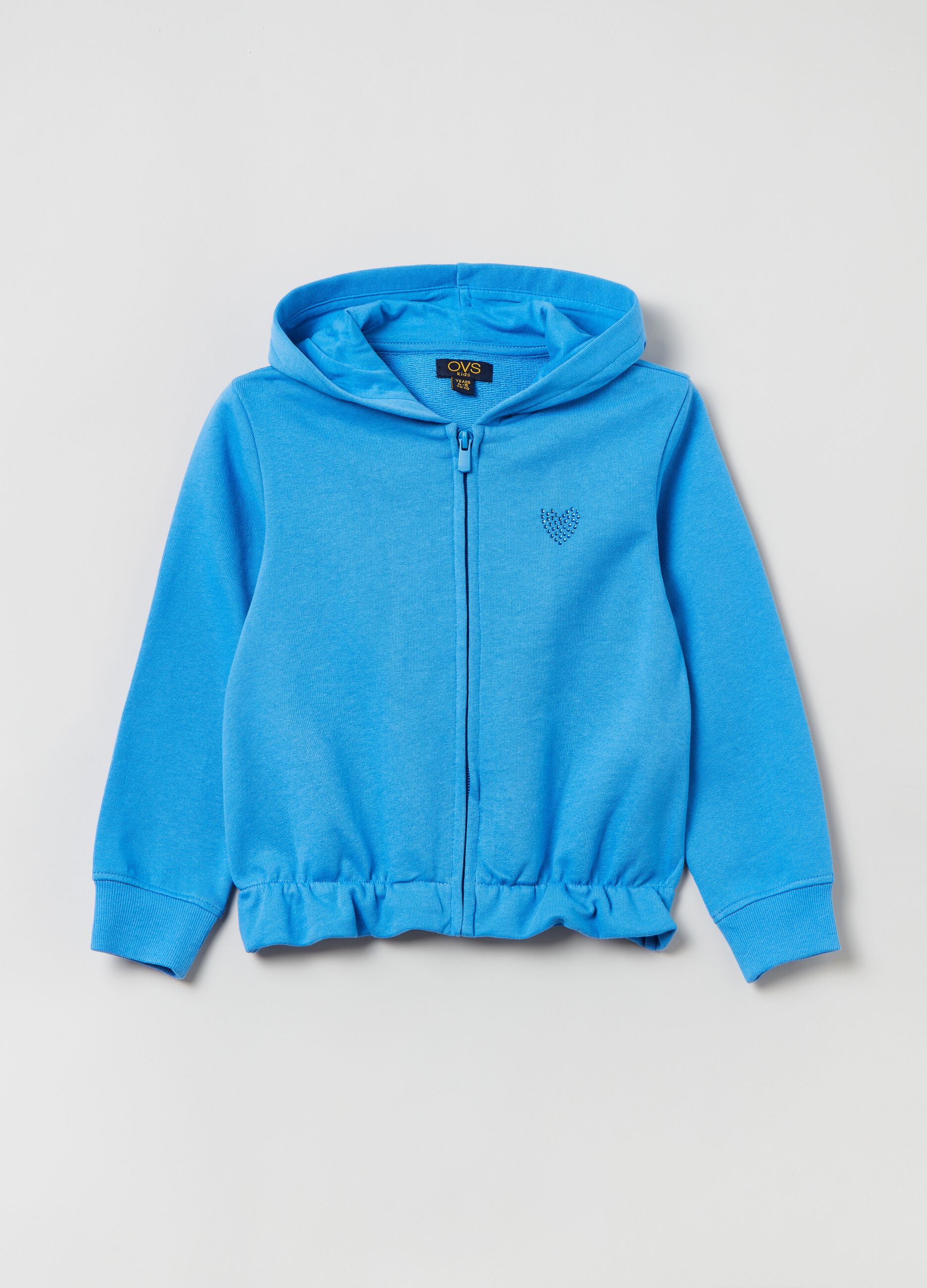 Full-zip hoodie with diamanté motif