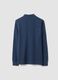 Blue long-sleeve regular-fit polo in organic cotton piqu&eacute;_6