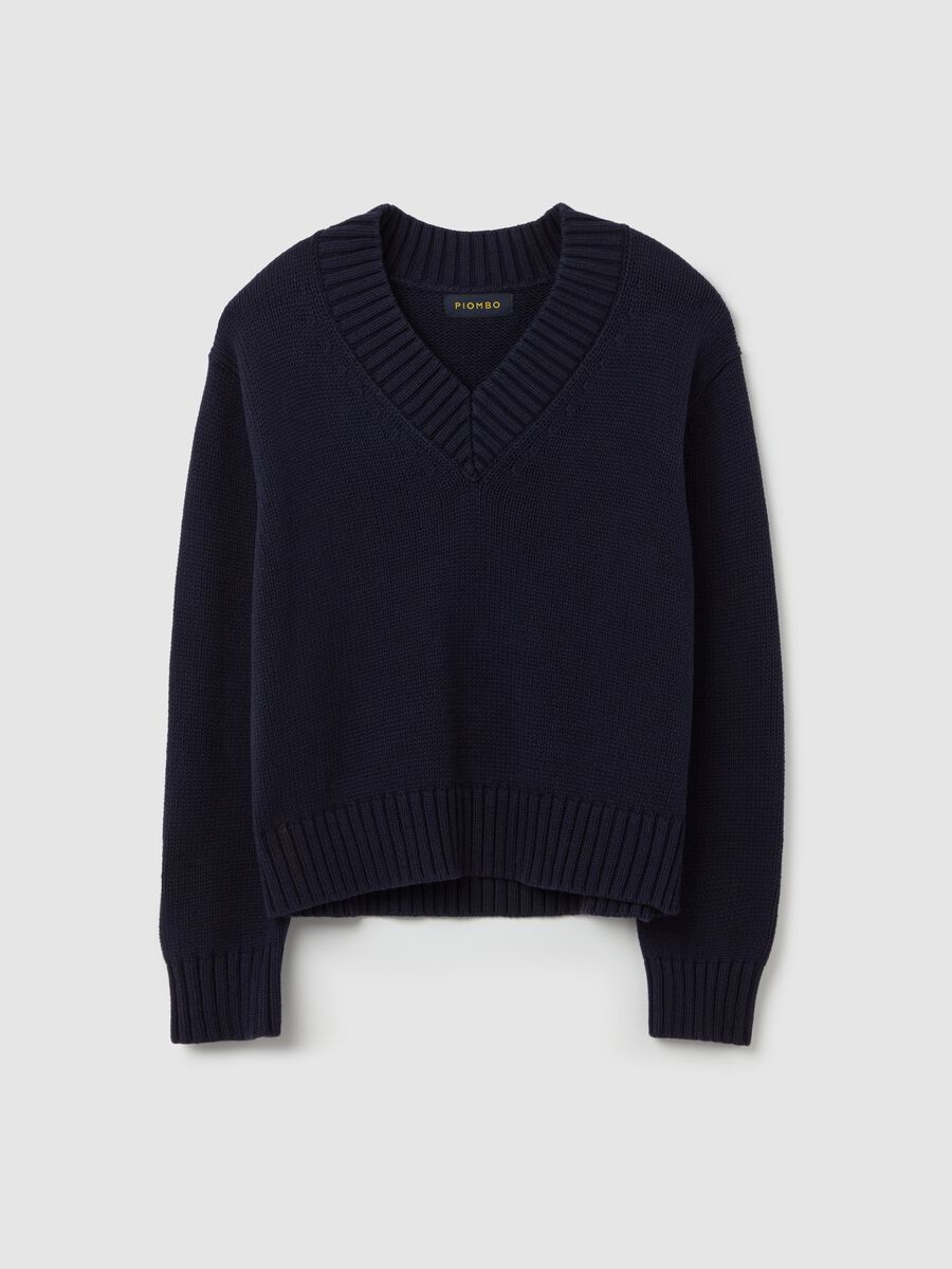 V-neck cotton pullover_4