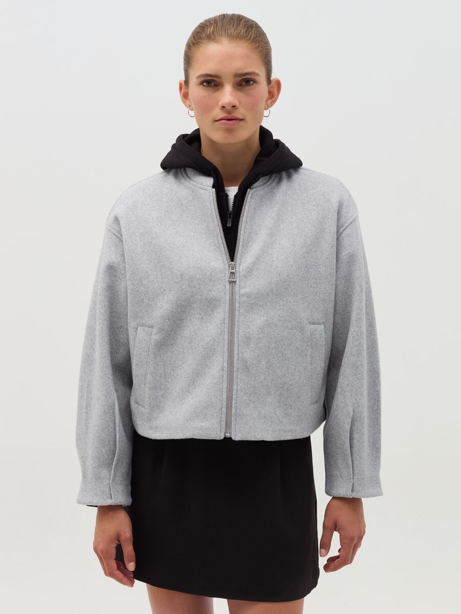 Boxy-fit bomber jacket in cloth_0