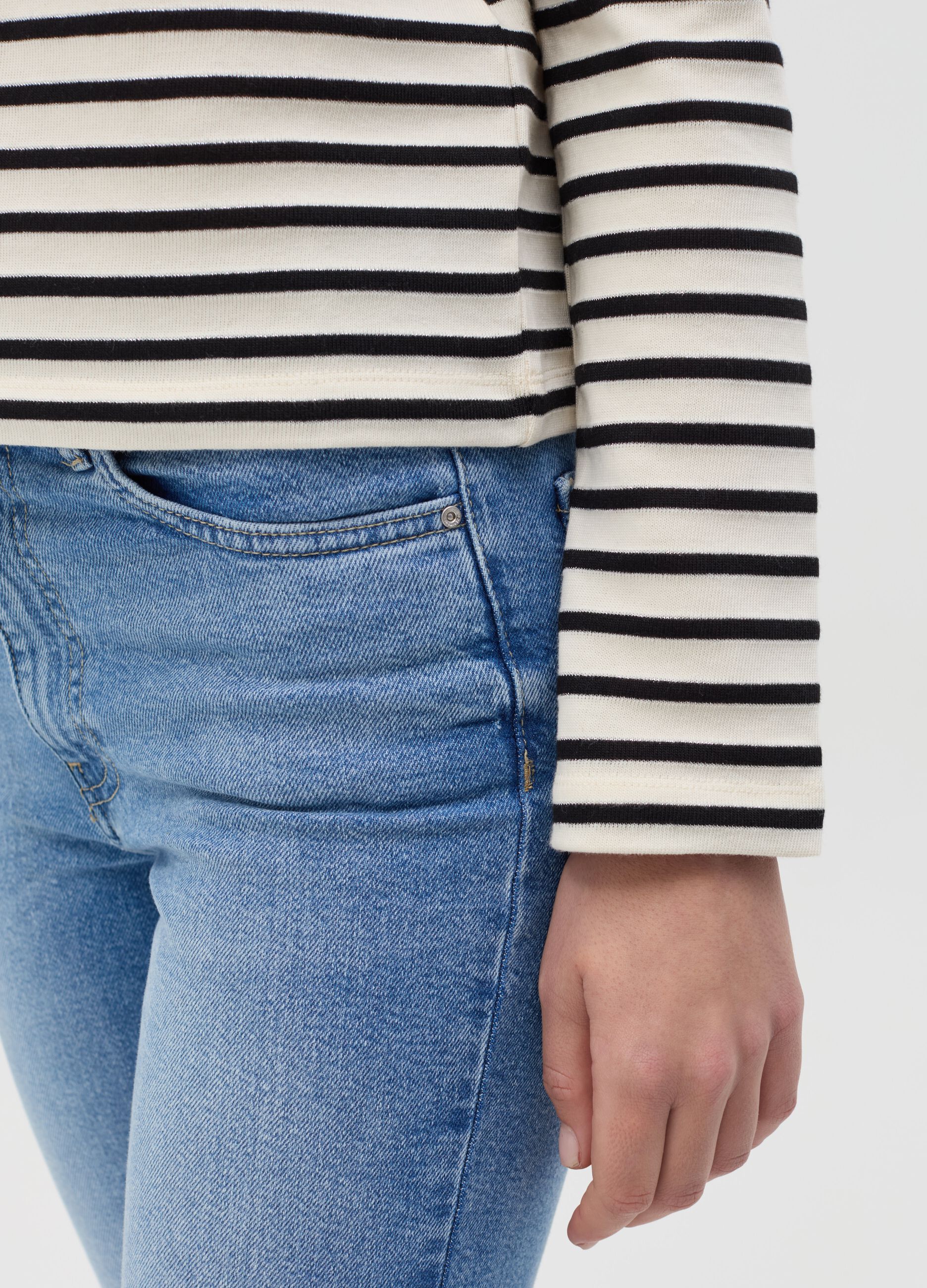 Striped T-shirt with lurex