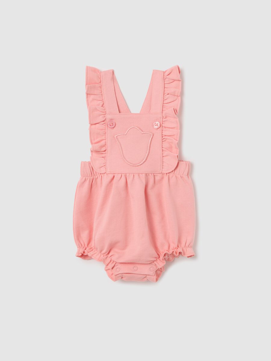 Pink dungarees in 100% cotton_0