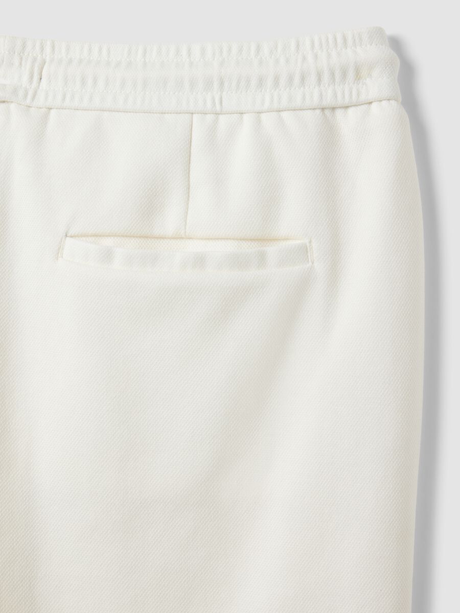 Shorts bianchi in puro cotone con vita elasticizzata regular fit_5