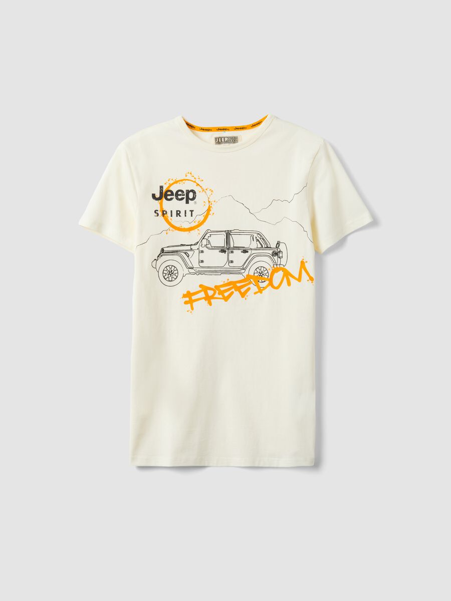 T-shirt in puro cotone bianca da bambino regular fit con stampa_3