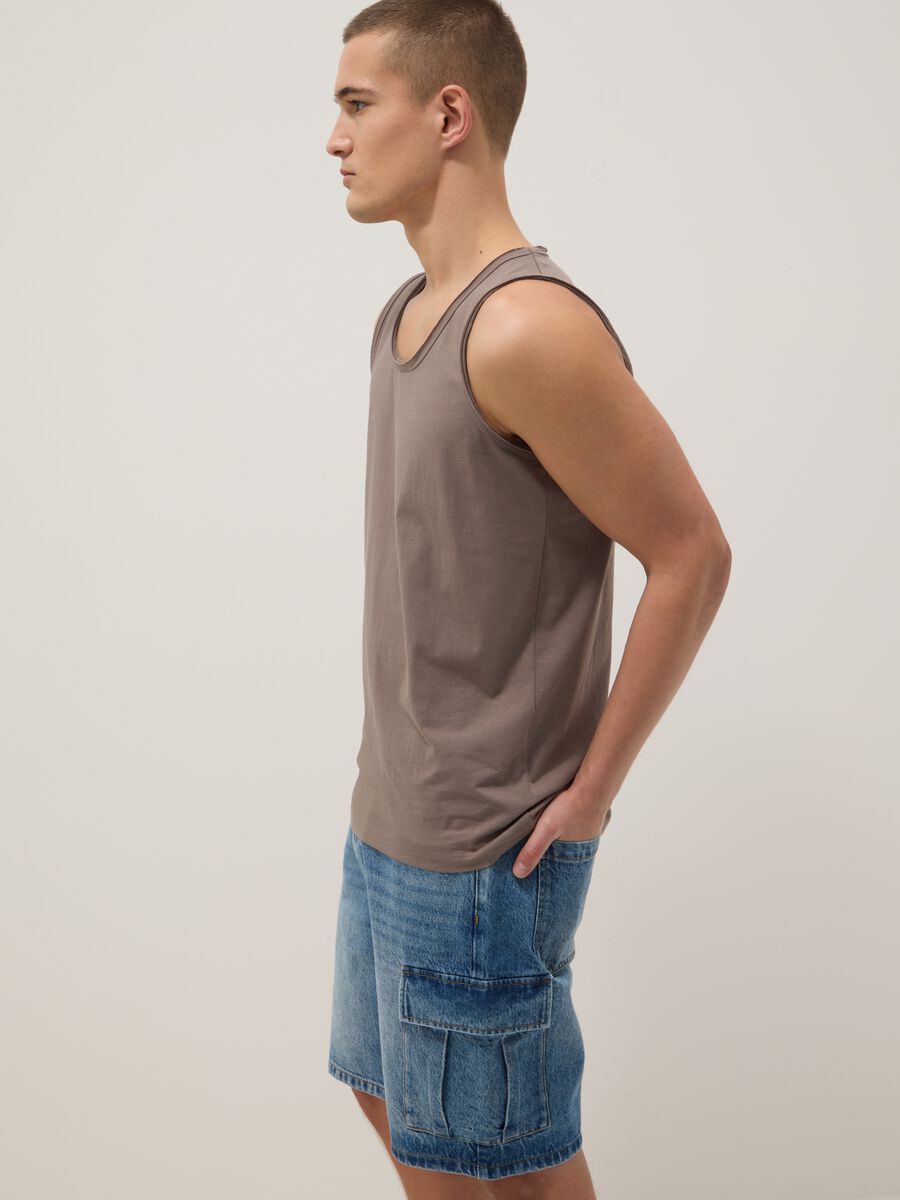 Canotta grigia in puro cotone_0