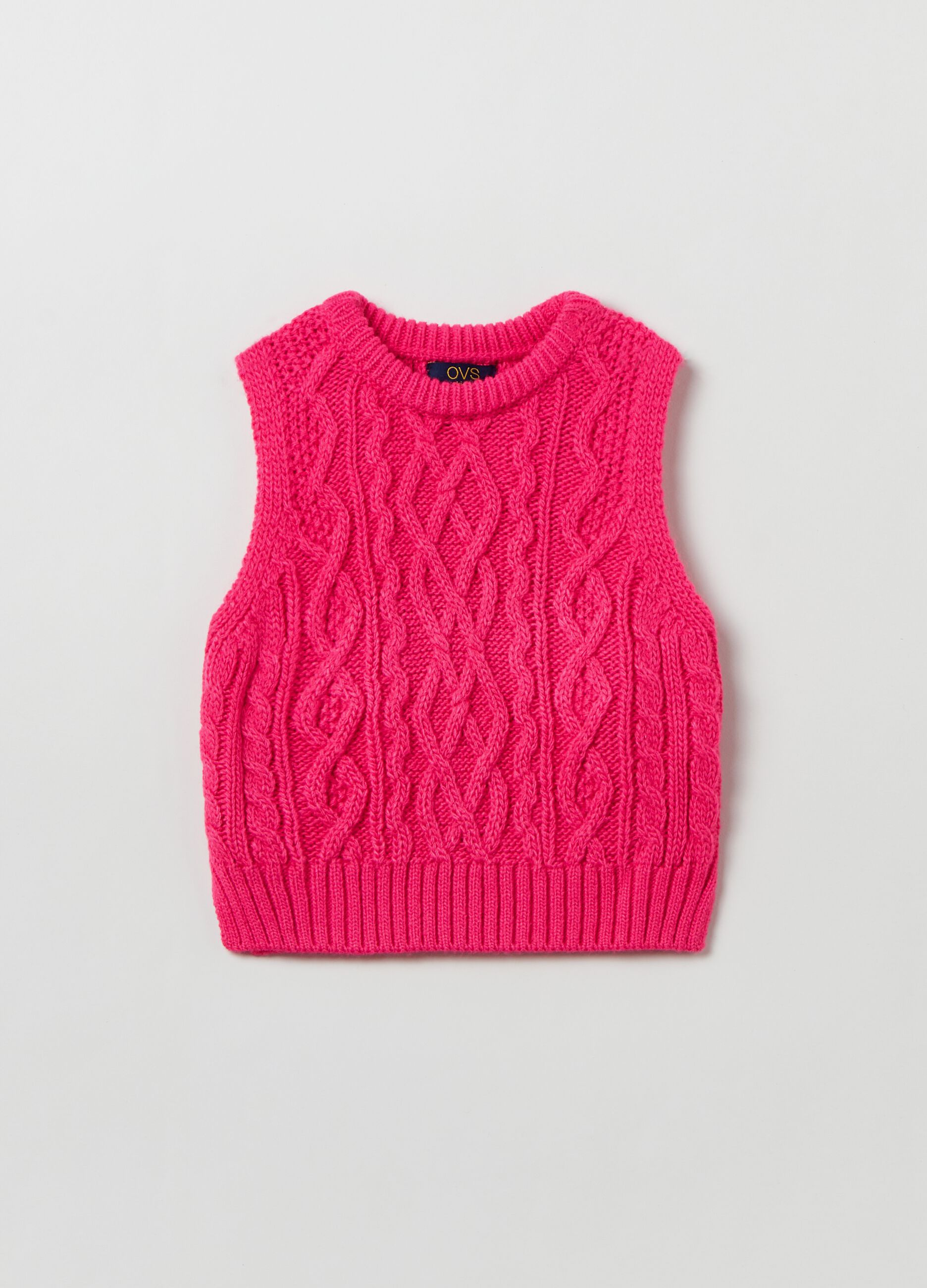 Gilet con lavorazione a trecce