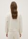 White regular fit cotton blend sweatshirt with round neck_2