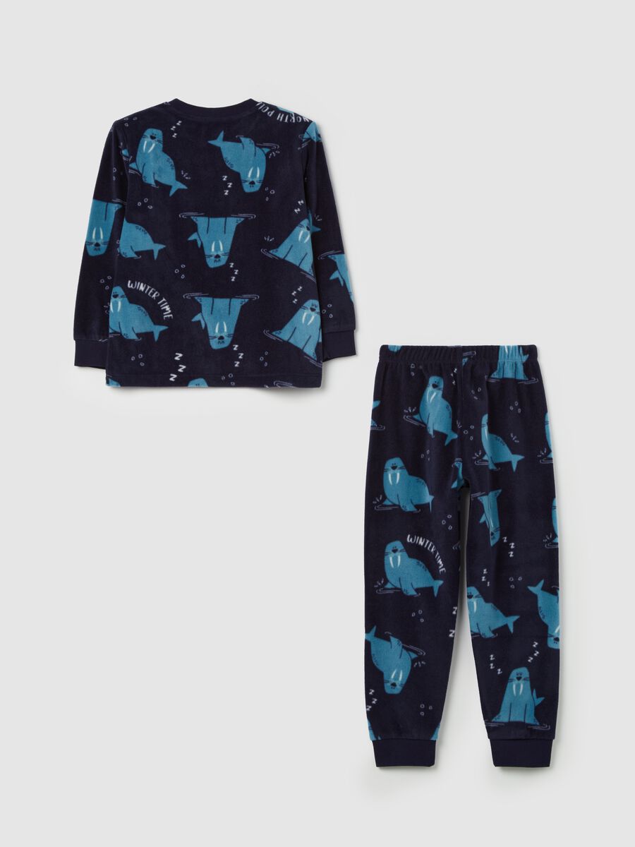 Fleece pyjamas with walruses print_1