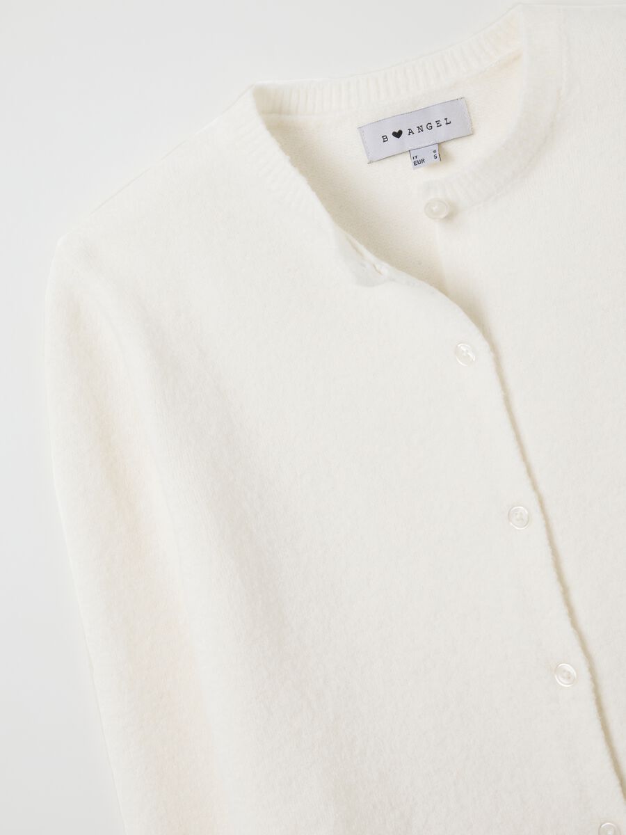 White regular fit cardigan with buttons_5