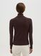 Brown ribbed turtleneck sweater with regular fit_2