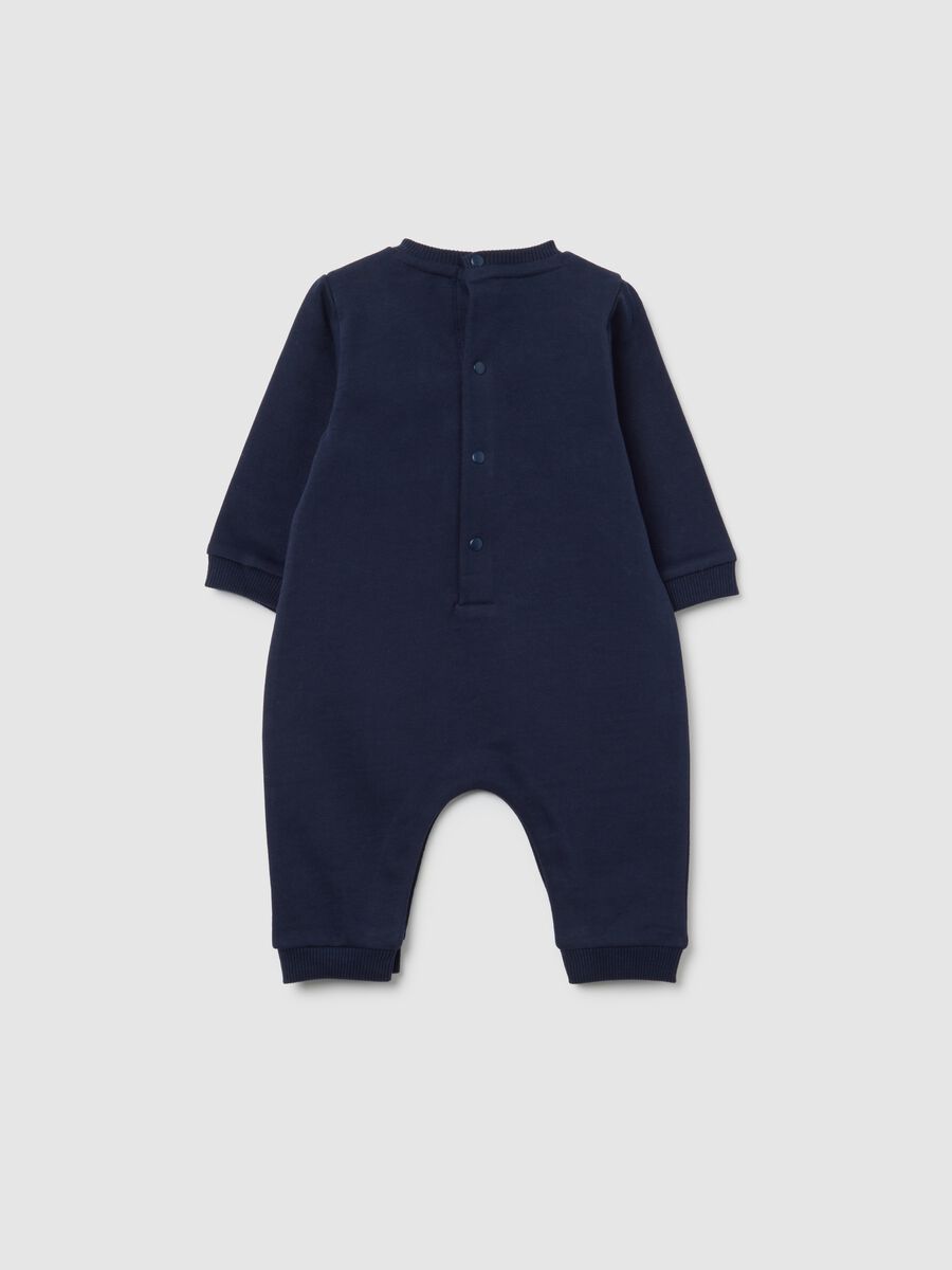 Tutina da neonato in puro cotone blu con ricamo_1