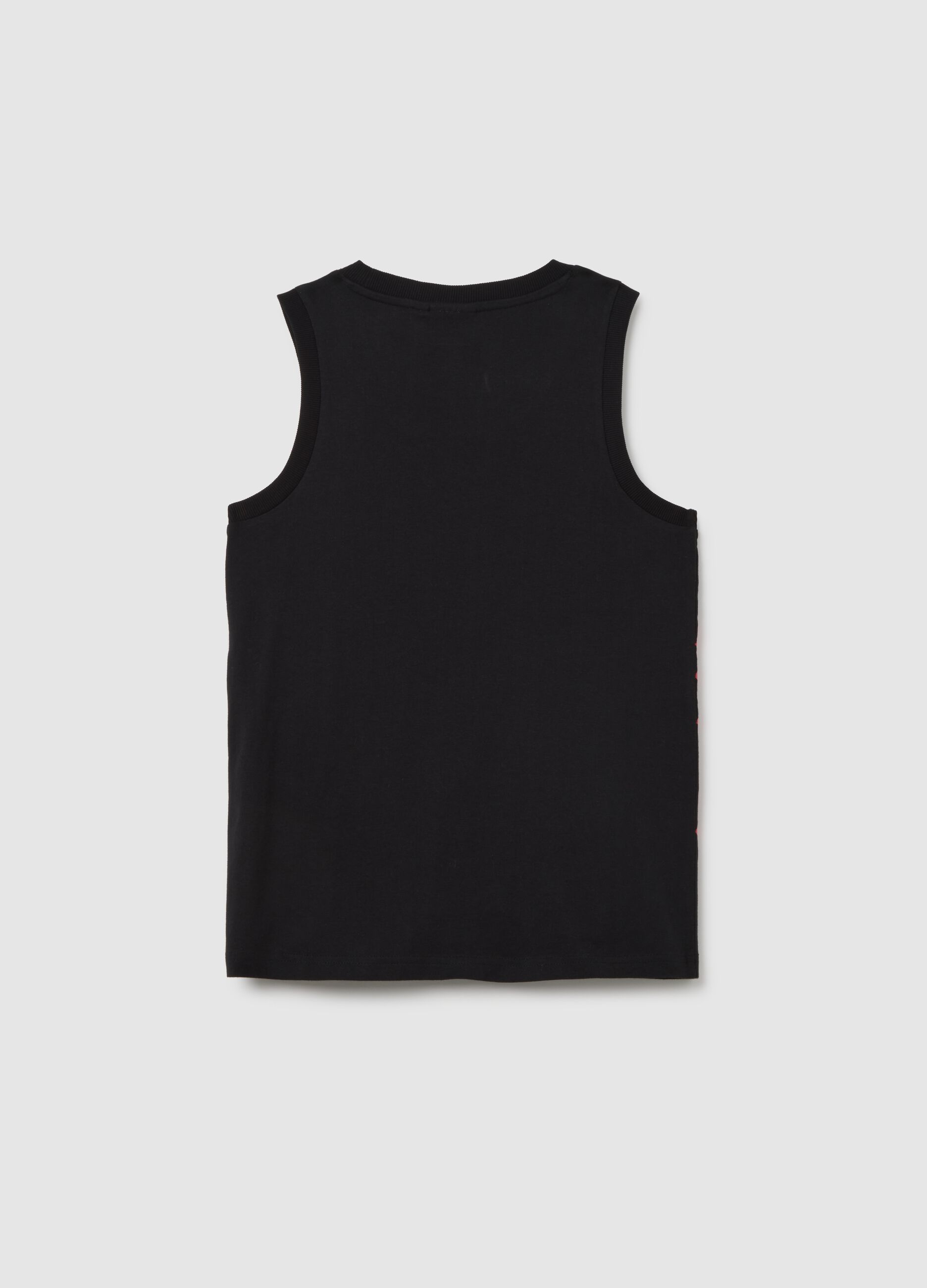 Boys' pure cotton black tank top regular fit