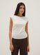 White pure cotton regular fit tank top_3