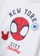 White long-sleeve pure cotton T-shirt with Spidey print for boys_2