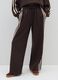 Brown Cotton Blend Wide Leg Trousers_1